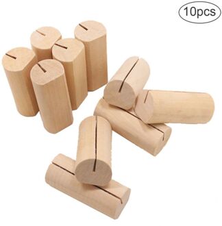 10 Pcs Houten Plaats Kaarthouders Base Naam Kaart Tafel Foto Foto Houder Voor Bruiloft Decoraties C.Cylindrical
