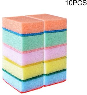 10 Pcs Huishoudelijke Vaatwasser Sponzen Borstel Set Effectieve Ontkalken Krachtige Borstel Keuken Cleaning Tools Emery Spons Vegen 10stk willekeurig kleur