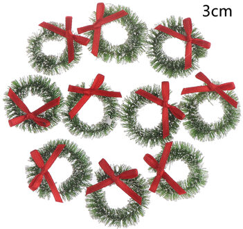 10 Pcs Kerst Kransen Miniatuur Fairy Tuin Home Decoratie Mini Craft Poppenhuis Micro Decor Diy Poppenhuis Decor groen
