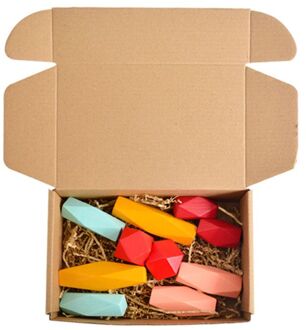 10 Pcs Kinderen Houten Gekleurde Steen Stapelen Spel Bouwsteen Kids Creatief Educatief Speelgoed