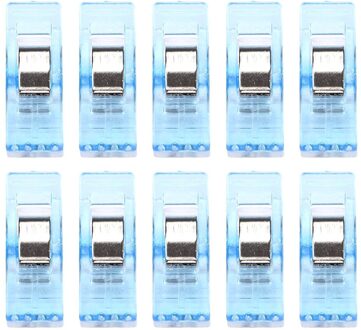 10 Pcs Kleurrijke Naaien Ambachtelijke Quilt Binding Plastic Clips Klemmen Pack Voor Patchwork Naaien Ambachten Vest Clip Pince Couture Blauw