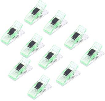 10 Pcs Kleurrijke Naaien Ambachtelijke Quilt Binding Plastic Clips Klemmen Pack Voor Patchwork Naaien Ambachten Vest Clip Pince Couture groen