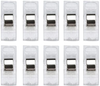 10 Pcs Kleurrijke Naaien Ambachtelijke Quilt Binding Plastic Clips Klemmen Pack Voor Patchwork Naaien Ambachten Vest Clip Pince Couture wit