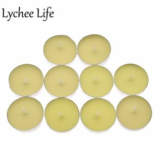 10 pcs Kleurrijke Theelichtje Kaars Ronde Vorm DIY Art Algemene Kaarsen Moderne Verjaardagsfeestje Thuis Restaurant Decoratie geel