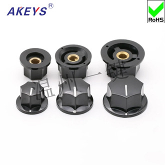 10 pcs KN-B01/B02/B03 Volume Regulating Potentiometer Knob Bakelite Axis Selection Switch Cap Inner Hole 6mm Copper Core