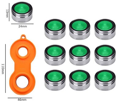10 Pcs Kraan Tap Waterbesparing Beluchter Koper Met Kraan Beluchter Wrench Jet Regulators Filter Onderdeel Voor Keuken Bad gereedschap 10stk 24mm