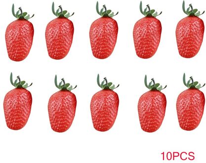 10 Pcs Kunstmatige Fruit Nep Aardbei Plastic Simulatie Aardbei Ornament Craft Fotografie Props Kerst Home Decor