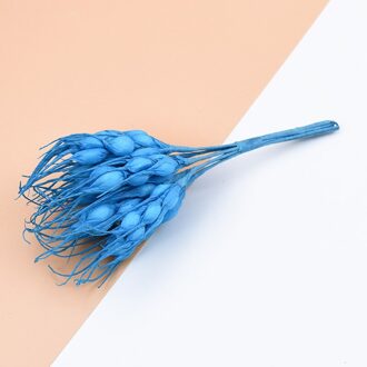 10 pcs Kunstmatige Tarwe oren nep planten voor vazen diy bonbondoos Jaar kerst decoraties voor thuis bruiloft pompom blauw