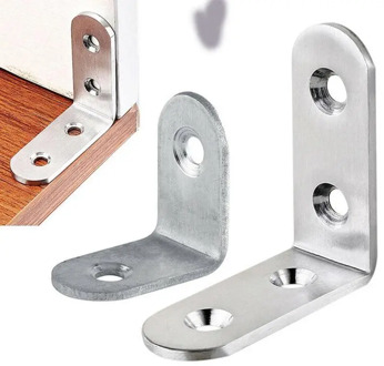 10 Pcs L-shaped Metal Right Angle Bracket Thick Stainless Steel Corner Code Right Angle Home Board Support Furniture Link