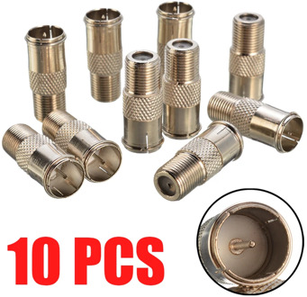 10 Pcs/lot F Quick Plug To F Socket Cable Type F Connector Male Plug To Female SAT TV Adapter Connecter