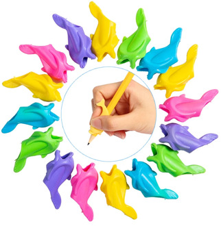 10 pcs/lot Kids Pen Holder Silicone Baby Learning Writing Tool Correction Device Fish Pencil Grasp Writing Aid Grip Stationery