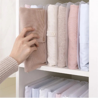 10 PCS/LOT Shirt Folding Board Clothing Storage Closet Organizer T-shirt Organization Folder Document Space Saver Home Tool