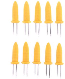 10 Pcs Maïskolven Houders Set Voor Spiesjes Bbq Twin Prong Sweetcorn Houder Vork Keuken Tool
