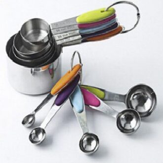 10 Pcs Meten Lepel Cakevorm Roestvrijstalen Keuken Maatbekers En Lepels Met Comfortabele Siliconen Handvat