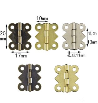 10 Pcs Mini Vlinder Deur Scharnieren 20 Mm X 17 Mm Bronzen Kast Lade Sieraden Doos Versieren Scharnier Voor Meubels hardware bronzen 10stk