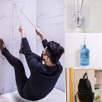 10 pcs Muur Haken Sterke Transparante Zuignap Sucker Hanger voor Keuken Badkamer Sleutelhouder Muur Haak Opslag Hangers 10 stk