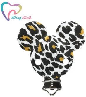 10 PCS New Leopard Printed Mouse Silicone Teether Clips DIY Baby Pacifier Dummy Chain Holder Soother Nursing Jewelry Toy Clips