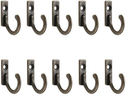 10 Pcs Opbergrek Enkele Prong Haak Brons Zilver Voor Jassen Hoeden Doek Hanger Handdoeken Toetsen Mini Maat Wall Mounted retro Doek H bronzen