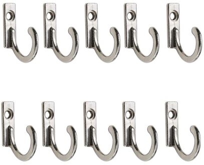 10 Pcs Opbergrek Enkele Prong Haak Brons Zilver Voor Jassen Hoeden Doek Hanger -S
