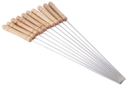 10 Pcs Outdoor Picknick Bbq Barbecue Spies Gebraden Stok Roestvrijstalen Naald