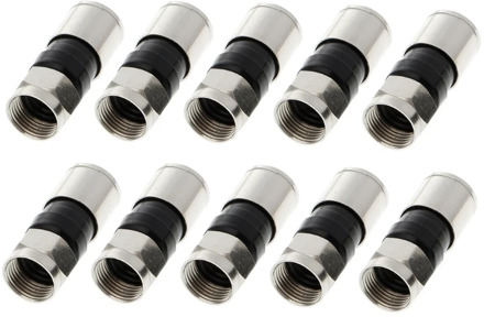 10 Pcs RG6 F Type Compression 2.7cm Snap Seal Plug Connector For Sky Satellite Virgin Cable
