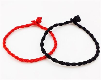 10 Pcs Rode Draad Armband Unisex Koppels Vrienden Brengen Geluk Rood Zwart Touw Armbanden Mode Handgemaakte Sieraden Armband gemengde kleur-10stk