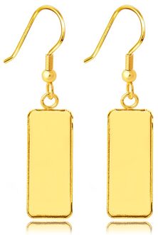 10 Pcs Rvs Connector Fit 10X25 Mm Rechthoek Blank Instelling Bezel Base Cabochon Oorbel Bodemprofiel Voor diy Earring goud