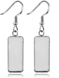 10 Pcs Rvs Connector Fit 10X25 Mm Rechthoek Blank Instelling Bezel Base Cabochon Oorbel Bodemprofiel Voor diy Earring roestvrij staal