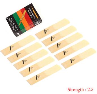 10 Pcs Saxofoon Riet Set Bb Tone Met Sterkte 1.5/2.0/2.5/3.0/3.5/4.0 voor Sopraan Sax Reed Hardness 2.5