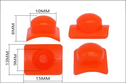 10 Pcs Schakelaar Accessoires Voor Oplaadbare Led Zaklamp Tail Rubber Waterdichte Knop Centrale Switch Knop Accessoires diameter 10mm oranje