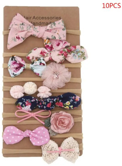 10 Pcs/set Children Kid Bow Headband Baby Girls Hairband Turban Bowknot Headwear