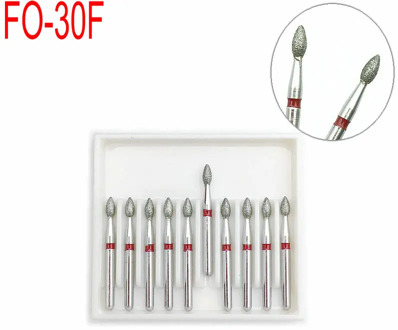 10 pcs/set Dental Diamond Burs Drills FG 1.6mm for High Speed Handpiece FO-30F Dentist Tools