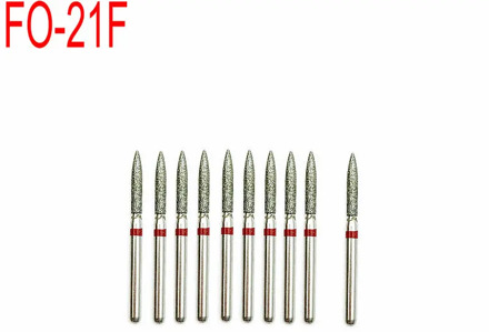 10 pcs/set Dental Diamond Burs Drills High Speed Handpiece Polishing Whitening Product Dental Burs Drill FO-21F
