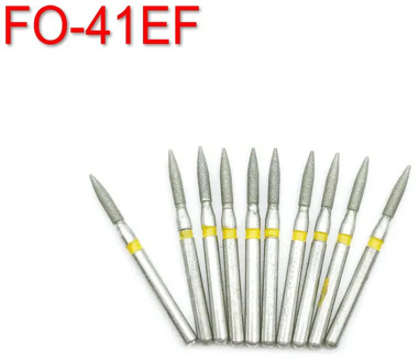 10 pcs/set Dental Diamond Burs Medium FG 1.6mm Polishing Whitening Tools Dental Burs Extra Fine FO-41EF