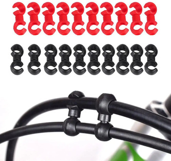 10 Pcs/set MTB Bicycle Brake Cable S Style Clips Buckle Hose Guide Bike Cross Line Clip Plastic Cycling Brake Hose S Buckle