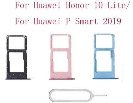 10/Pcs Sim-kaart Lade Sim Card Tray Slot Adapter Connector Container Voor Huawei Honor 10 Lite Voor huawei P Smart grijs