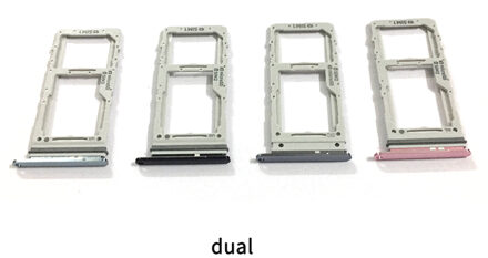10 Pcs Sim Lade Houder Voor Samsung Galaxy S20 Sim Card Tray Slot Houder Adapter Socket Reparatie Onderdelen dual zilver