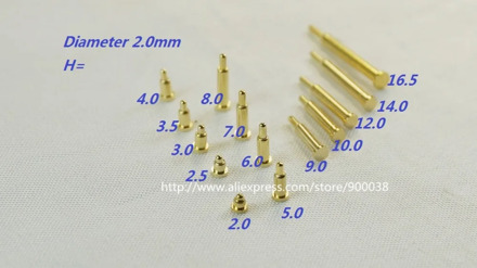 10 pcs Spring pogo pin connector diameter 2.0 mm height 2.0 2.5 3.0 3.5 4.0 5.0 6.0 7.0 8.0 9.0 10.0 12.0 14.0 16.0 18.0 mm SMD