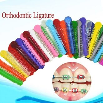 10 Pcs Sticks 1Pack Dental Ligatuur Banden Orthodontie Elastische Elastiekjes Multi Kleur !