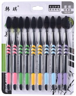 10 Pcs Tandenborstel Ultra Zachte Tandenborstel Bamboe Houtskool Nano Tandenborstel Milieuvriendelijke Tand Tanden Borstel Oral Care