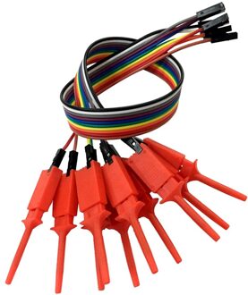10 Pcs Test Klem Draad Hook Test Clip Voor Logic Analyzer Draad Connector rood