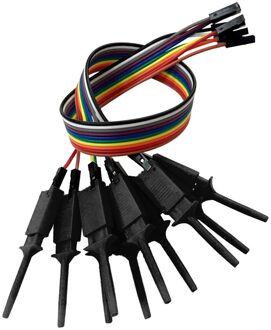 10 Pcs Test Klem Draad Hook Test Clip Voor Logic Analyzer Draad Connector zwart