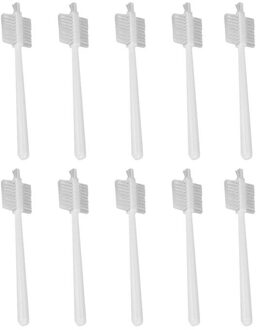 10 Pcs Triple Side Sojamelk Machine Reiniging Borstels Plastic Handvat Juicer Keukenmachine Borstels Koffiemolen Borstel Voor Keuken wit