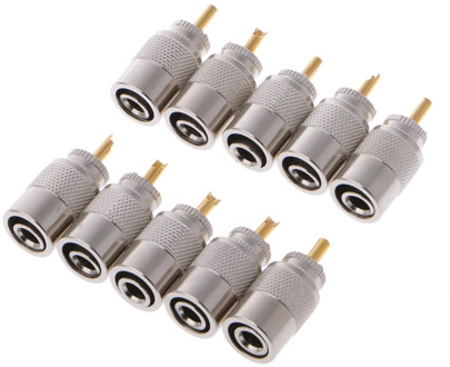 10 Pcs UHF PL-259 Male Solder RF Connector Plugs For RG8X Coaxial Coax Cable
