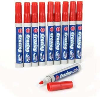 10 Pcs Uitwisbare Whiteboard Marker Rood Potlood Voor Office Home School