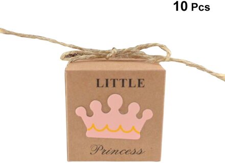 10 PCS Wrap Opslag Kraftpapier Retro Crown Patroon Verpakking Dozen met Touw voor Bruiloft Baby Shower Party