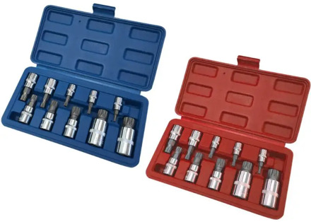 10 Pcs XZN 12 Point Triple Square Spline Bit Socket Set Tamper Proof with Case