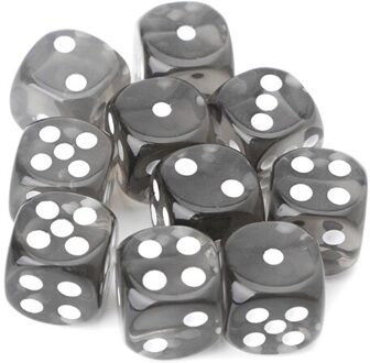 10 Pcs Zes Zijdige 15Mm Transparante Kubus Ronde Hoek Draagbare Tafel Playing Games zwart