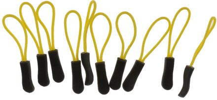 10 Pcs Zipper Pull Cord Zip Trekkers Fastener Slider Voor Rugzak Jas Bagage geel
