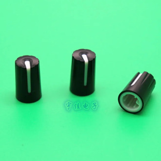 10 Piece 10 * 15.5mm black and white plastic knob half handle D-shaped inner hole 6mm potentiometer adjustment 90 ° indicator
